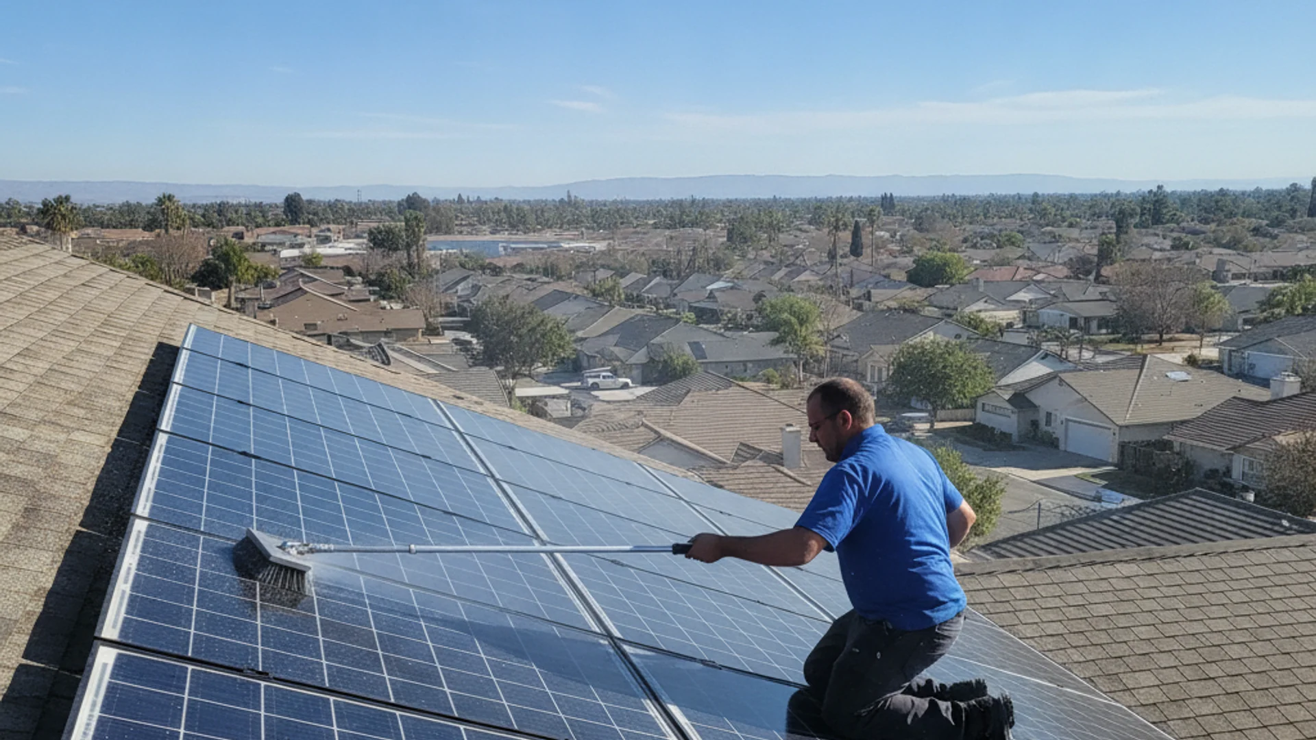 Professional solar panel cleaning in Fresno, CA