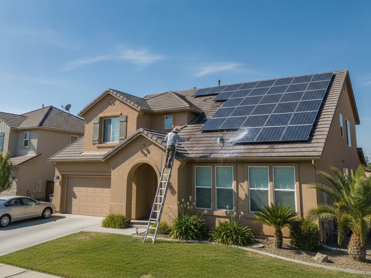 Solar panel cleaning in Clovis, CA