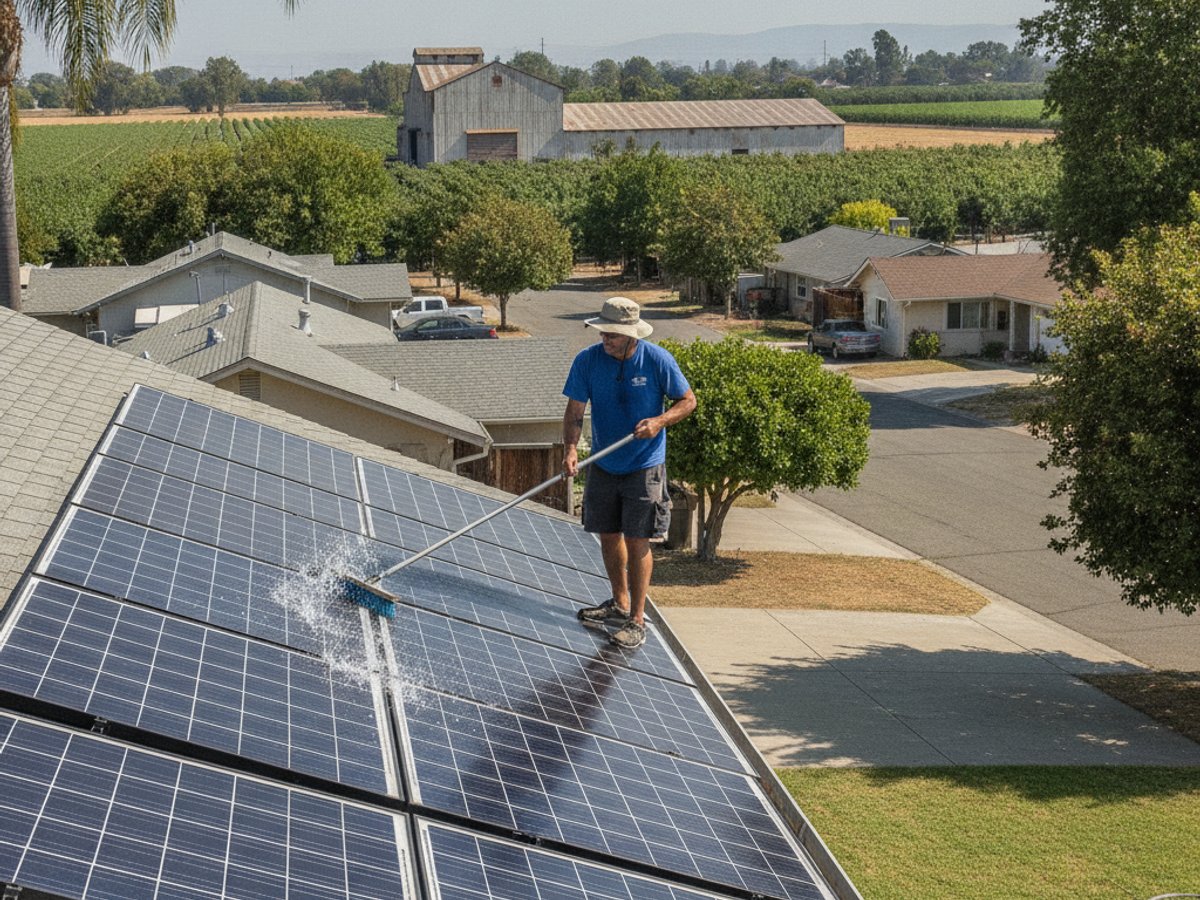Solar panel cleaning in Reedley, CA