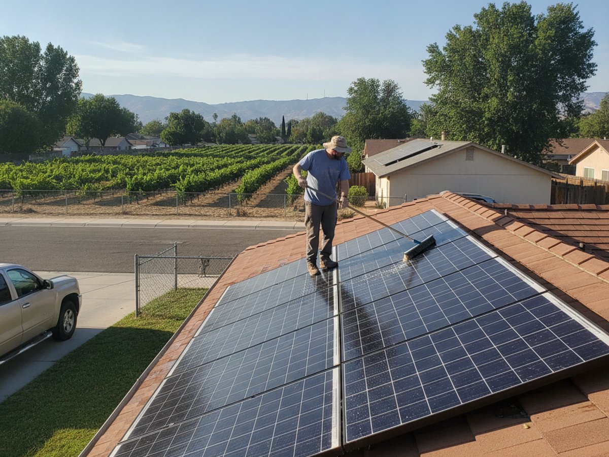 Solar panel cleaning in Selma, CA